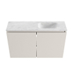 MONDIAZ TURE-DLUX Meuble toilette - 80cm - Linen - EDEN - vasque Opalo - position droite - 1 trou de robinet SW1104385