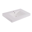 Xellanz Tigris lavabo simple avec 1 trou de robinet 80x46x8 cm marbre de synthèse brillant blanc SW373559