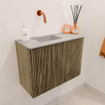 Mondiaz JOYA-DLUX 61.6cm toiletmeubel - ronding rechts kleur Dusk - Wastafel FAYE positie Links Zonder kraangat kleur Glace. SW1423180