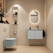 MONDIAZ TURE-DLUX Meuble WC 80 cm Greey. Lavabo EDEN Ostra position milieu. Avec 1 trou de robinet. SW1104866