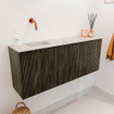 Mondiaz JOYA-DLUX 100cm toiletmeubel - kleur Shadow - Wastafel FAYE positie Links Zonder kraangat kleur Nata. SW1424972