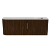Mondiaz JOYA-DLUX Meuble de salle de bains 111.6cm - arrondi gauche couleur Walnut - Vasque FAYE position Droite 1 trou de robinet couleur Opalo. SW1422551
