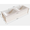 MONDIAZ LUSH Ensemble de meuble salle de bain - 120cm - 1 tiroir - lavabo cloud - 2 vasques - 2 trous de robinet - chêne blanchi SW409337