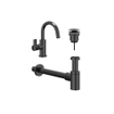 IVY Pact Ensemble de lave-mains - montage en saillie - bec pivotant - bonde always open - Chrome noir PVD SW1031675