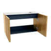 Mondiaz JOYA 70cm toiletmeubel - kleur Oak - Wastafel FAYE positie Rechts Zonder kraangat kleur Talc. SW1421114