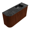 Mondiaz JOYA-DLUX Meuble de toilette 71.6cm - arrondi gauche couleur Ruby - Vasque FAYE position Droite Sans trou de robinet couleur Lava SW1423637