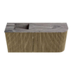 Mondiaz JOYA-DLUX 91.6cm meuble de toilette - arrondi droit couleur Dusk - Vasque FAYE position Gauche 1 trou de robinet couleur Sombra. SW1426167