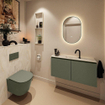 MONDIAZ TURE-DLUX meuble WC 100cm Army. Lavabo EDEN Ostra position milieu. Avec 1 trou de robinet. SW1104731
