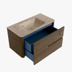 Mondiaz CIRO-DLUX Ensemble de meubles de salle de bains - 90x45x50cm - lavabo solid surface Arena - 1 vasque au milieu - 1 trou de robinetterie - 2 tiroirs - Dusk SW1533082