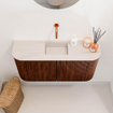 Mondiaz JOYA-DLUX Meuble de toilette 83,2 cm - arrondis gauche et droite couleur Ruby - Vasque FAYE position Milieu Sans trou de robinet couleur Meli SW1425389