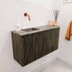 Mondiaz JOYA-DLUX 81.6cm toiletmeubel - ronding rechts kleur Shadow - Wastafel FAYE positie Links Zonder kraangat kleur Oza. SW1425068