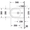 DuravitD-Neowandbidet m. kraangat m. overloop37x54x27cmm. WGwit SW640395