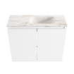 MONDIAZ TURE-DLUX Meuble de WC 60 cm Talc. EDEN vasque Frappe position droite. Sans trou de robinet. SW1102591
