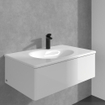 Villeroy & Boch Antao ensemble de robinet à une poignée - avec bonde clic clac - noir mat SW974159