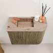 Mondiaz JOYA-DLUX Meuble de salle de bains 51,6cm - arrondi droit couleur Dusk - Vasque FAYE position Gauche 1 trou de robinet couleur Arena. SW1425755