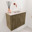 Mondiaz JOYA-DLUX 50cm toiletmeubel - kleur Dusk - Wastafel FAYE positie Rechts Zonder kraangat kleur Nata. SW1425887