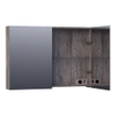BRAUER Impress armoire de toilette - 100x70x15cm - sans éclairage - 2 portes miroir double face - Bois flotté SW499557