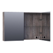 BRAUER Plain Spiegelkast - 100x70x15cm - 2 links/rechtsdraaiende spiegeldeuren - MFC - grey Canyon SW499557