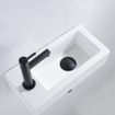 Fortifura Fuente fonteinset - 36x18.5x9cm - 1 kraangat - solid surface - fonteinkraan zwart mat - mat wit SW1111565