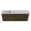 Mondiaz JOYA-DLUX 111.6cm toiletmeubel - ronding rechts kleur Shadow - Wastafel FAYE positie Links Zonder kraangat kleur Glace. SW1422818