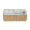 MONDIAZ KURVE-DLUX 110cm Meuble salle de bain - couleur Oak - 1 tiroir - vasque BIG MEDIUM centre - sans trou de robinet - couleur Glace SW1137956