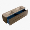 Mondiaz CIRO-DLUX Ensemble de meubles de salle de bains - 180x45x50cm - Plan vasque solid surface Arena - 2 vasques double - 2 trous de robinetterie - 4 tiroirs - Dusk SW1533122