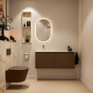 MONDIAZ TURE-DLUX Meuble toilette - 120cm - Rust - EDEN - vasque Frappe - position gauche - sans trou de robinet SW1103035