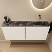 MONDIAZ TURE-DLUX Meuble toilette - 120cm - Talc - EDEN - vasque Lava - position droite - sans trou de robinet SW1103614