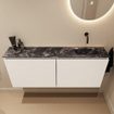 MONDIAZ TURE-DLUX meuble WC 120 cm Talc. EDEN lavabo Lava position à droite. Sans trou de robinet. SW1103614