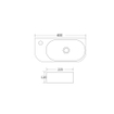 QeramiQ Pure Fontaine - 40x22x12cm - Gauche - Lisse - demi-rond - 1 trou de robinet - Céramique - Blanc Mat SW1209555