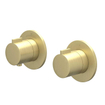 IVY Pact Partie apparente - pour mitigeur thermostatique encastré - inverseur d'arrêt 2 voies - Symmetry - rosace ronde - or brossé mat PVD SW1031061