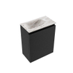 MONDIAZ TURE-DLUX Meuble toilette - 40cm - Urban - EDEN - vasque Glace - position gauche - 1 trou de robinet SW1103171