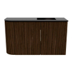 Mondiaz JOYA 71.6cm toiletmeubel - ronding links kleur Walnut - Wastafel FAYE positie Rechts Zonder kraangat kleur Urban. SW1421419