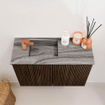 Mondiaz JOYA-DLUX 60cm toiletmeubel - kleur Walnut - Wastafel FAYE positie Links 1 kraangat kleur Sombra. SW1424706