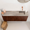 Mondiaz JOYA-DLUX 101.6cm toiletmeubel - ronding links kleur Ruby - Wastafel FAYE positie Rechts Zonder kraangat kleur Oza. SW1425552