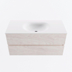MONDIAZ VICA Ensemble meuble de salle de bains - 100cm - meuble bas contreplaqué - 2 tiroirs - lavabo moon central - 1 trou de robinet - version hauteur 60cm - talc SW1080683