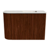 Mondiaz JOYA-DLUX Meuble de salle de bains - 61,6cm - arrondi gauche couleur Ruby - Vasque FAYE position Droite 1 trou de robinet couleur Ostra SW1423799
