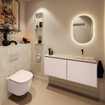MONDIAZ TURE-DLUX Meuble toilette - 120cm - Rosee - EDEN - vasque Ostra - position droite - sans trou de robinet SW1105221