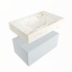 Mondiaz ALAN-DLUX Ensemble de meuble - 70cm - meuble Clay mat - 1 tiroir - Lavabo Cloud Frappe suspendu - vasque Centre - 1 trou de robinet SW804908