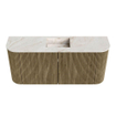 Mondiaz JOYA-DLUX Meuble de toilette 93,2cm - arrondis gauche et droite couleur Dusk - Vasque FAYE position Milieu Sans trou de robinet couleur Frappe SW1423125