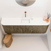 Mondiaz JOYA 123.2cm toiletmeubel - ronding links en rechts kleur Dusk - Wastafel FAYE positie Midden Zonder kraangat kleur Talc. SW1421626