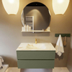 MONDIAZ VICA-DLUX Ensemble meuble de salle de bains - 90cm - meuble bas army - 2 tiroirs - lavabo encastré cloud au milieu - 1 trou de robinet - version haute 60cm - frape SW1088690