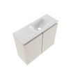 MONDIAZ TURE-DLUX Meuble toilette - 60cm - Linen - EDEN - vasque Opalo - position droite - 1 trou de robinet SW1104383