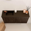 Mondiaz JOYA 80cm meuble de salle de bains - couleur Walnut - Vasque FAYE position Gauche 1 trou de robinet couleur Urban. SW1421344