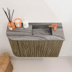 Mondiaz JOYA-DLUX 61.6cm toiletmeubel - ronding links kleur Dusk - Wastafel FAYE positie Rechts 1 kraangat kleur Sombra. SW1426162