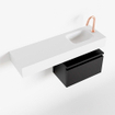 MONDIAZ ANDOR Meuble WC - 100x30x30cm - 1 trou de robinet - 1 tiroir - urban mat - lavabo à droite - Solid surface - Blanc SW473947
