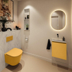 MONDIAZ TURE-DLUX Meuble WC 40 cm Ocher. EDEN vasque Opalo position milieu. Sans trou de robinet. SW1104389