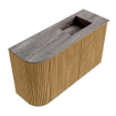 Mondiaz JOYA-DLUX 71.6cm toiletmeubel - ronding links kleur Oak - Wastafel FAYE positie Rechts 1 kraangat kleur Oza. SW1424138