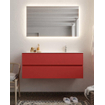 Mondiaz VICA ensemble de meuble de salle de bain - 120cm - meuble sous-vasque fire - 2 tiroirs - lavabo moon droite - 1 trou de robinet - version XL 60cm haut SW1090770