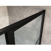 Marenza Bellini Porte de douche - 100x200cm - panneau fixe - lignes de cadre côté extérieur - anti-calcaire - noir mat SW491685